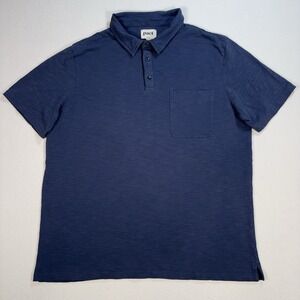 Pact Polo Shirt Mens XL Navy Oraganic Cotton Pocket Stretch Resort Vacation READ